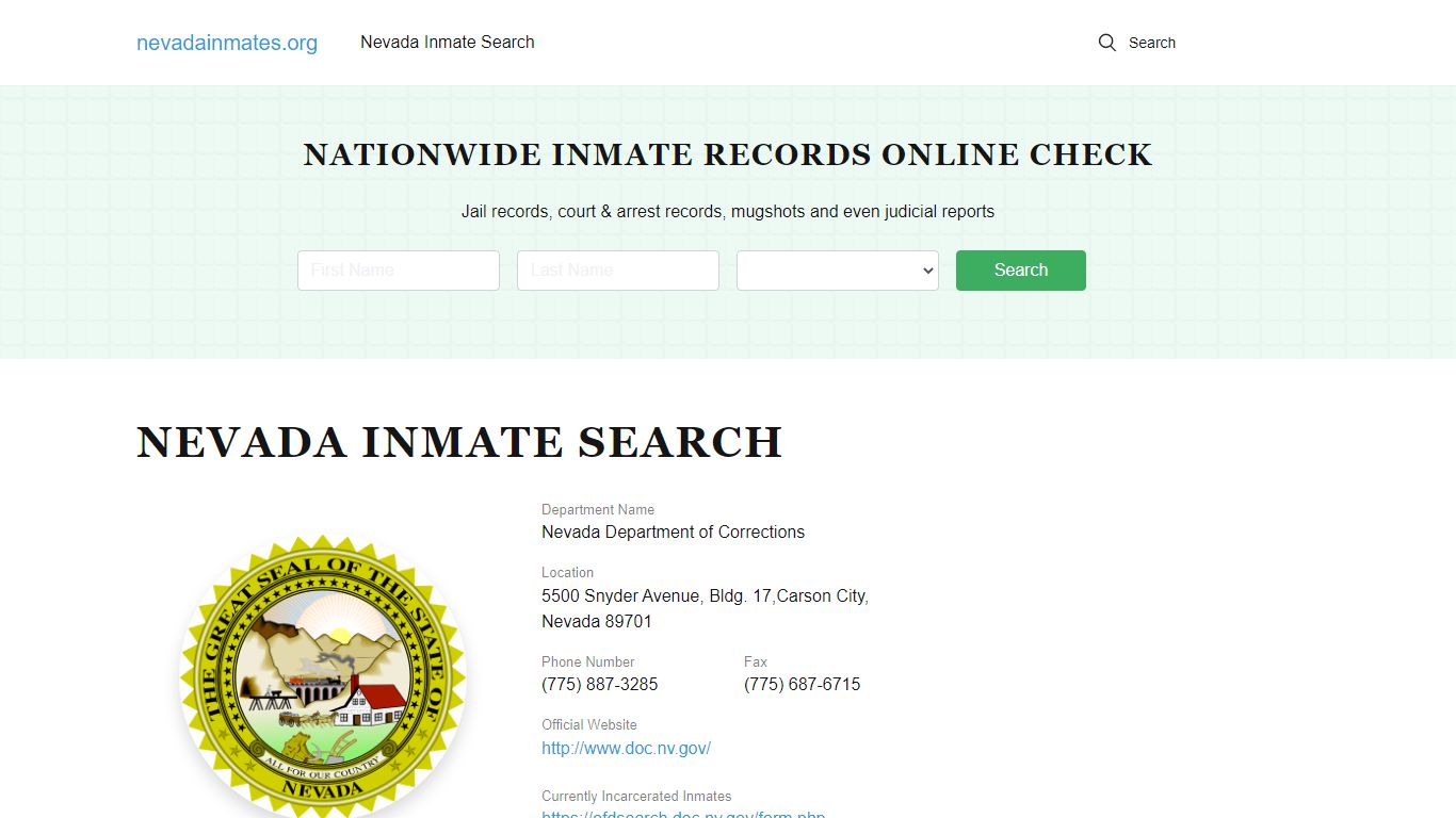 Nevada Offender Lookup - NV DOC Inmates